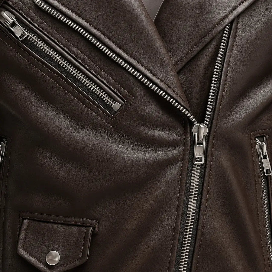 Buy Men Black Motorcycle Leather Jacket – Genuine Leather Biker Jacket