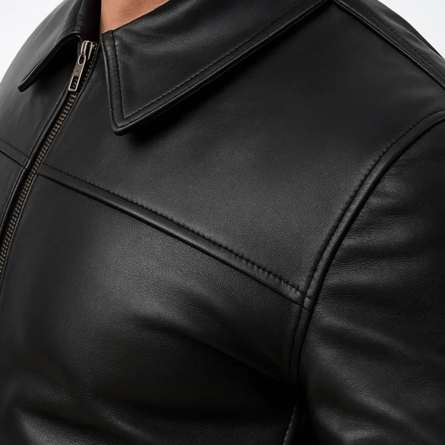 Buy Alpha Black Leather Motorcycle Jacket with Armor for Men – 4 Season Riding Jacket