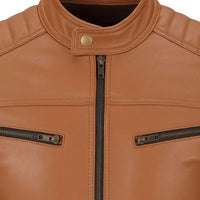 Buy Brown Leather Jacket with Shoulder Pads – Rugged Protection