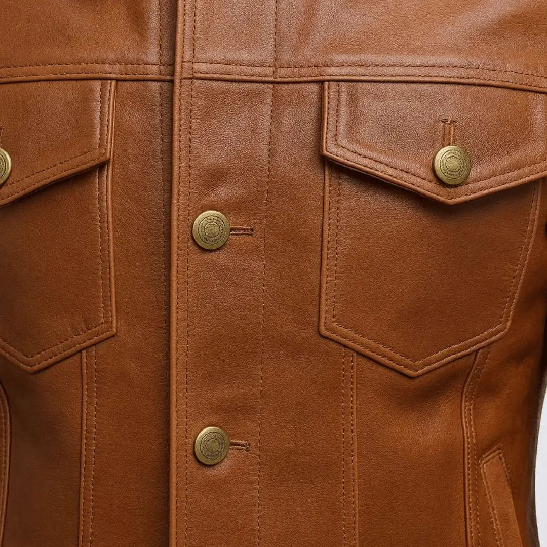 Buy Western Style Leather Dark Brown Jacket – Premium Unisex Outerwear