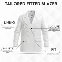 Buy Women Casual Double Breasted Blazer – Slim Fit White Suit Coat