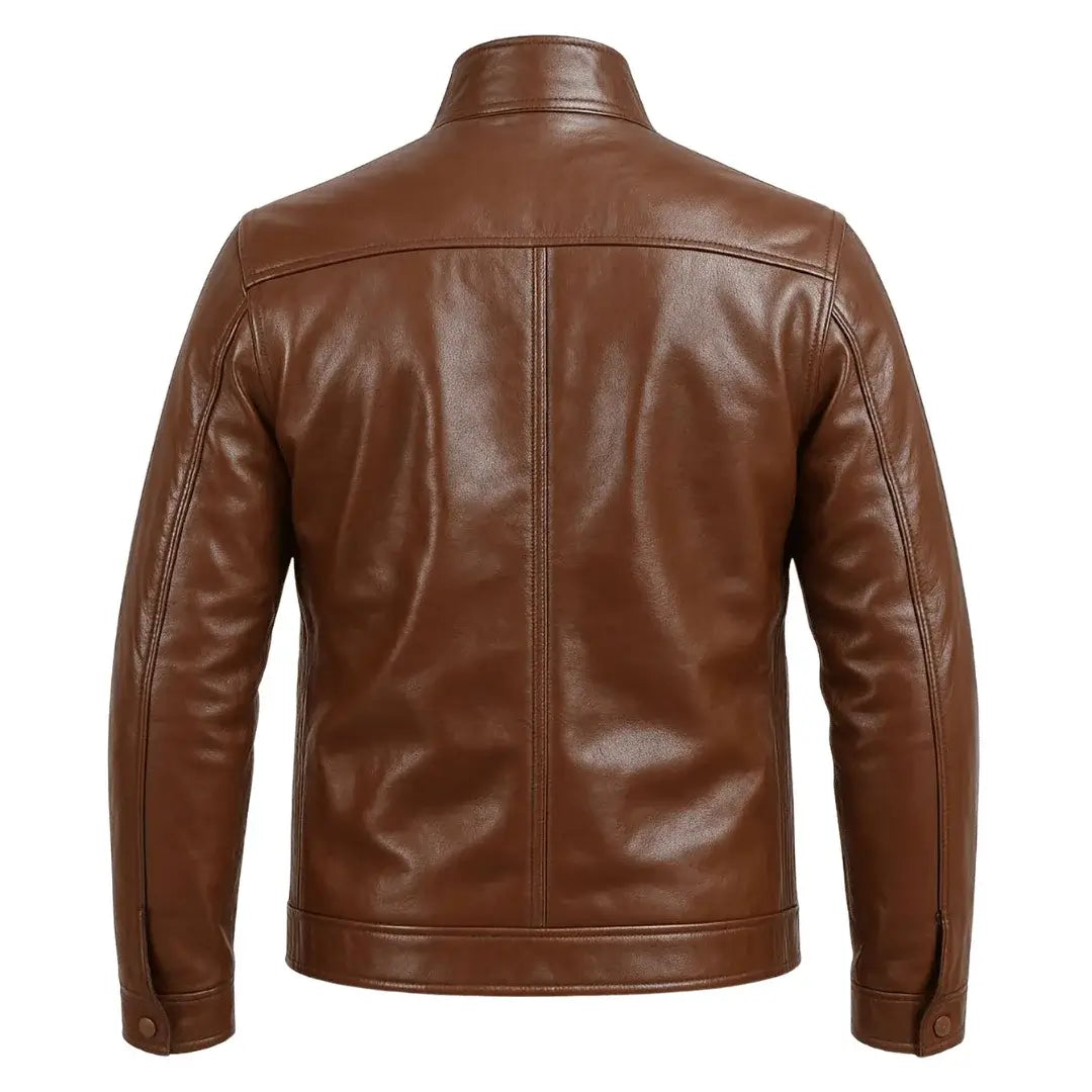 Buy Stellar Brown Leather Men’s Jacket – Premium Outerwear