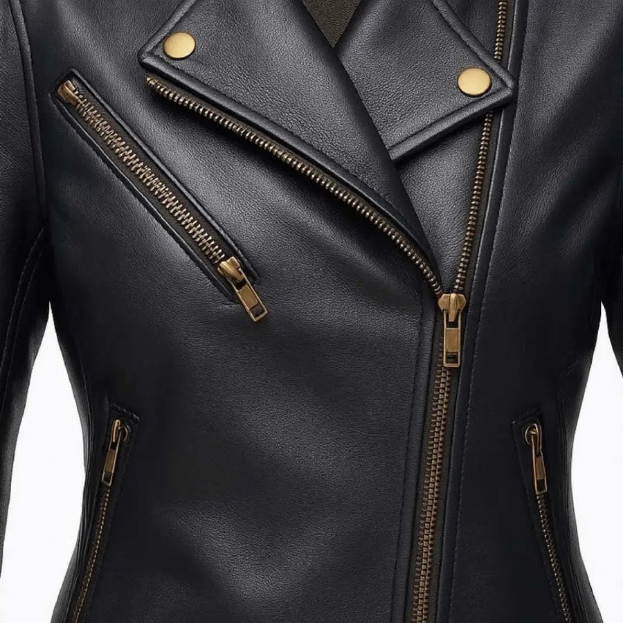 Buy Ladies Short Biker Leather Jacket – Premium Leather