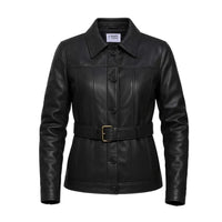 Buy Ladies Leather Black Trench Coat – Premium Leather