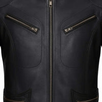 Buy Genuine Leather Men’s Moto Jacket Black – Rugged Road-Ready