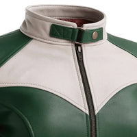 Buy Green Leather Biker Jacket – Premium Unisex Motorcycle Jacket