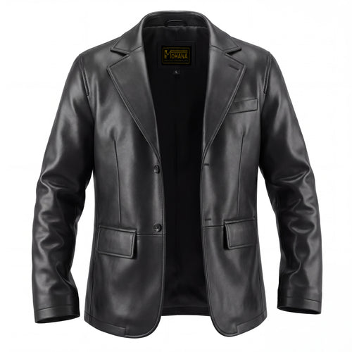 Buy Black Leather Jacket – Premium Leather Blazer for Men