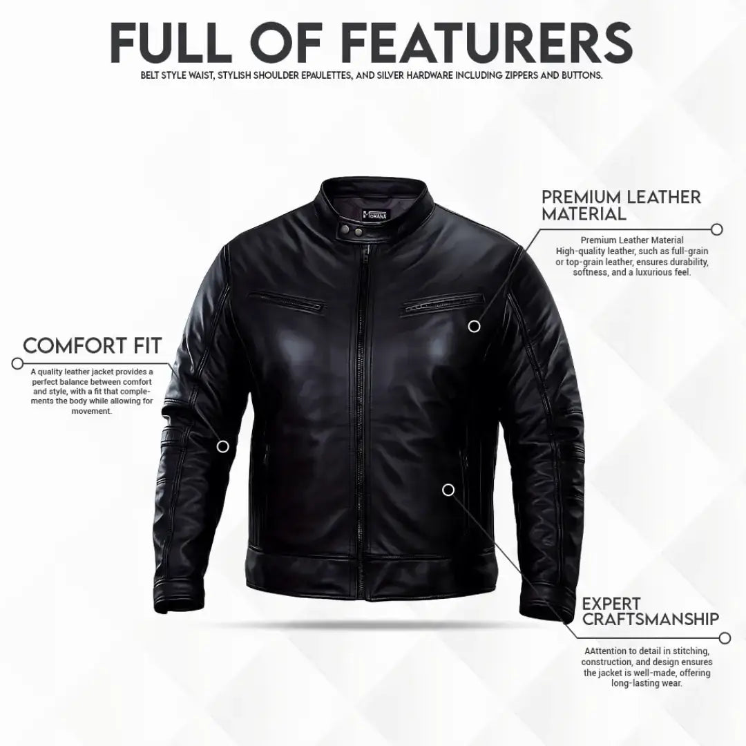 Buy Men’s Genuine Sheepskin Leather Classic Biker Style Jacket – Premium Motorcycle Outerwear