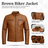 Buy Bike Racer Brown Leather Jacket – Premium Biker Outerwear