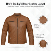 Buy Men’s Moto Tan Biker Leather Jacket – Premium Leather Outerwear