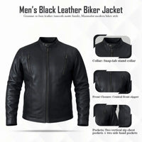 Buy Black Café Racer Leather Jacket – Premium Men’s Biker Outerwear