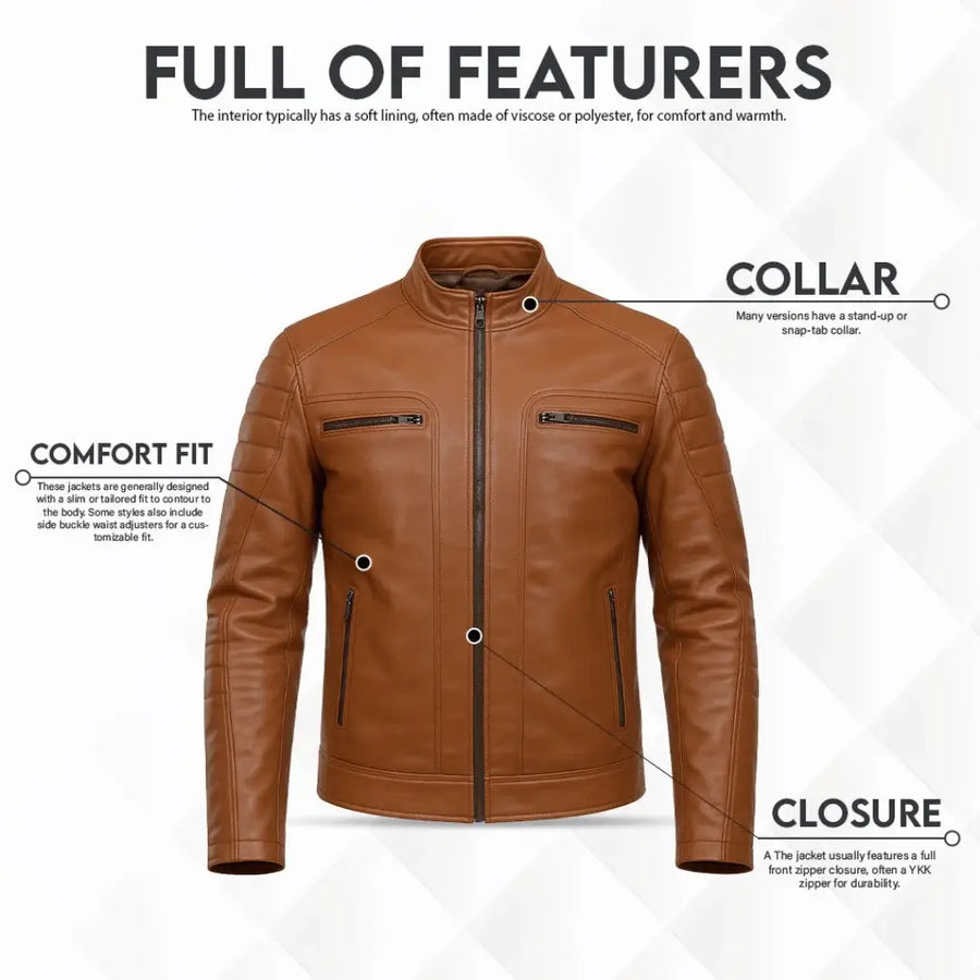 Buy Brown Men Leather Jacket – Premium Classic Outerwear