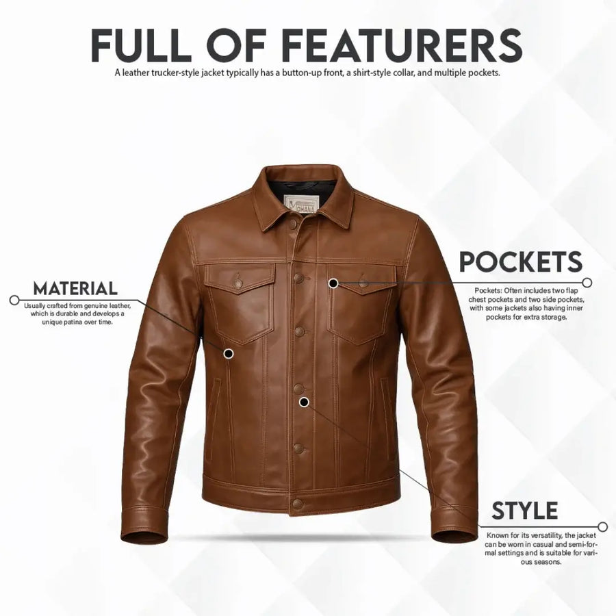 Buy Western Style Leather Dark Brown Jacket – Premium Unisex Outerwear