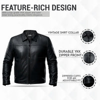 Buy Alpha Black Leather Motorcycle Jacket with Armor for Men – 4 Season Riding Jacket