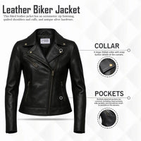 Buy Ladies Short Biker Leather Jacket – Premium Leather