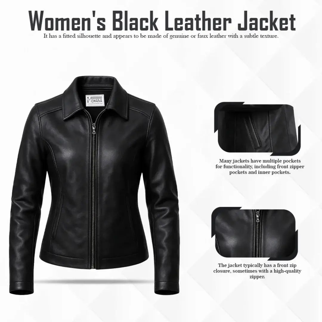 Buy Women Racer Black Leather Jacket – Premium Leather