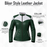 Buy Green Leather Biker Jacket – Premium Unisex Motorcycle Jacket