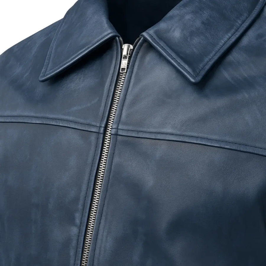 Buy Ferrari Blue Sheep Leather Jacket Men & Women – Unisex Sheep Bomber Jacket