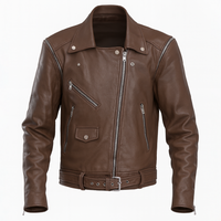 Buy Mens Brando Brown Biker Retro Vintage  Motorcycle Jacket – Genuine Leather Rider’s Gear