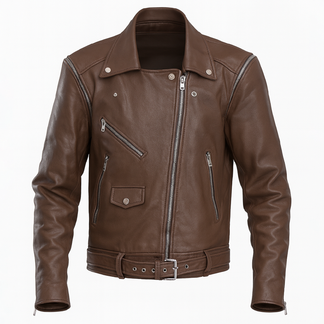 Buy Mens Brando Brown Biker Retro Vintage  Motorcycle Jacket – Genuine Leather Rider’s Gear