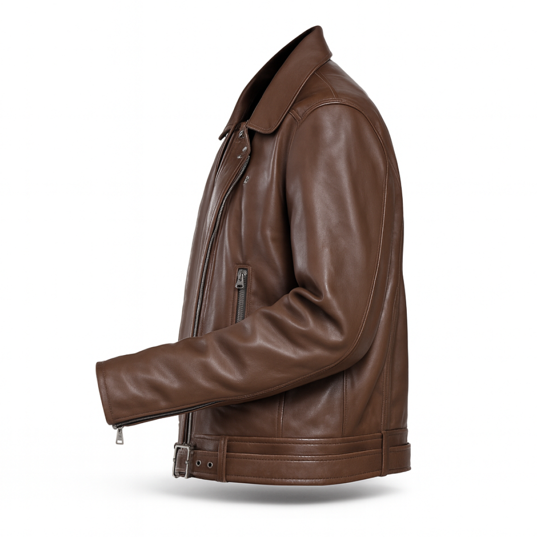 Buy Mens Brando Brown Biker Retro Vintage  Motorcycle Jacket – Genuine Leather Rider’s Gear