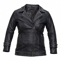 Buy Women’s Lapel Zipper Leather Jacket – Punk Rivet Jacket