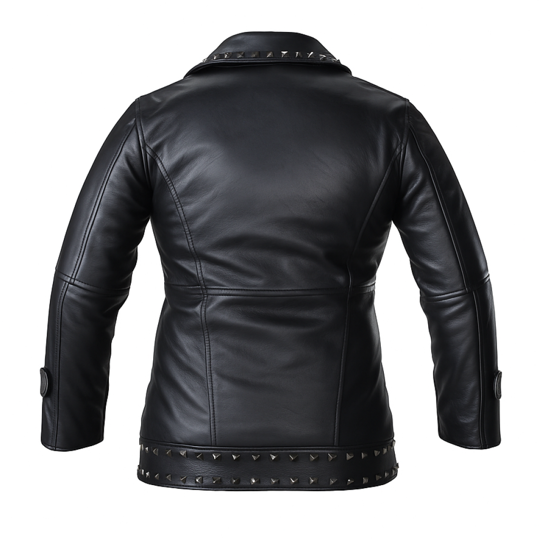 Buy Women’s Lapel Zipper Leather Jacket – Punk Rivet Jacket