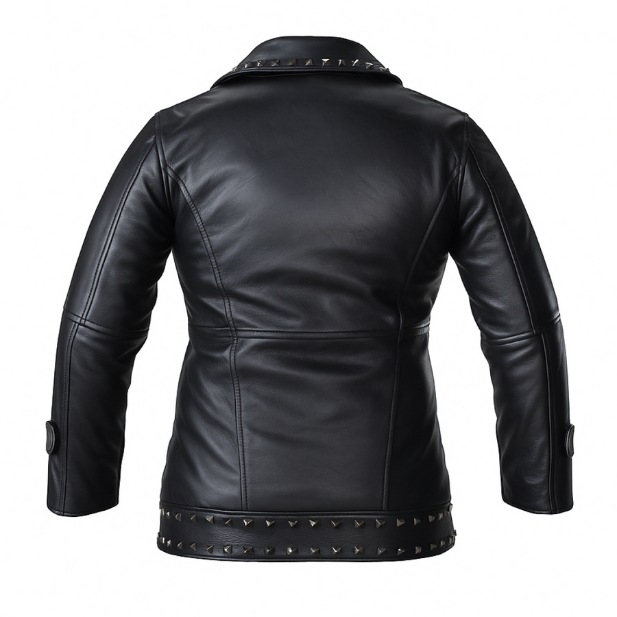 Buy Women’s Lapel Zipper Leather Jacket – Punk Rivet Jacket