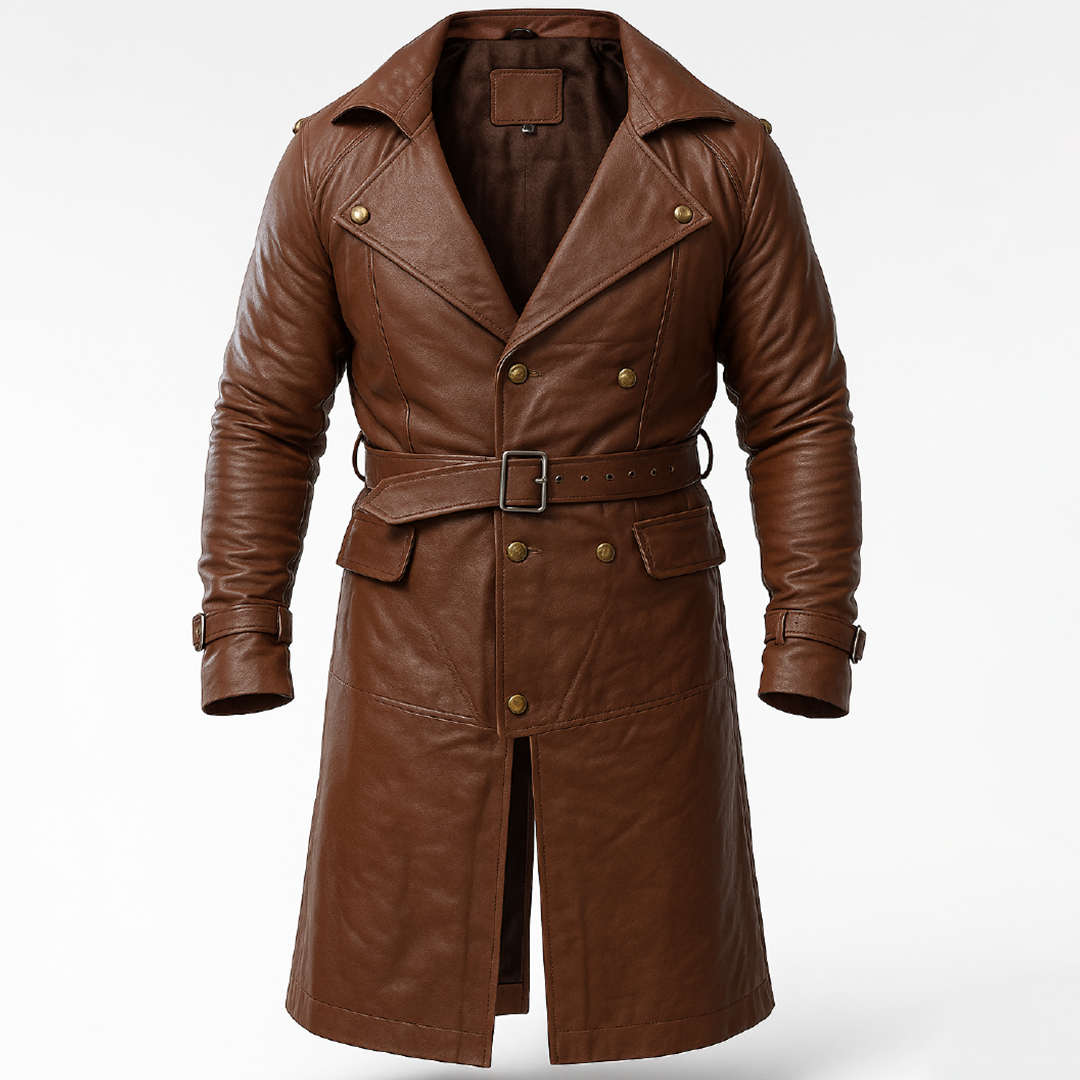 Buy Men’s Winter Trench Coat  – Full Length Brown Overcoat