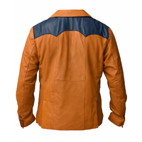 Buy Men’s Western Leather Blazer – Genuine Brown & Blue Leather Jacket