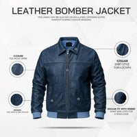 Buy Ferrari Blue Sheep Leather Jacket Men & Women – Unisex Sheep Bomber Jacket