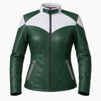 Buy Green Leather Biker Jacket – Premium Unisex Motorcycle Jacket