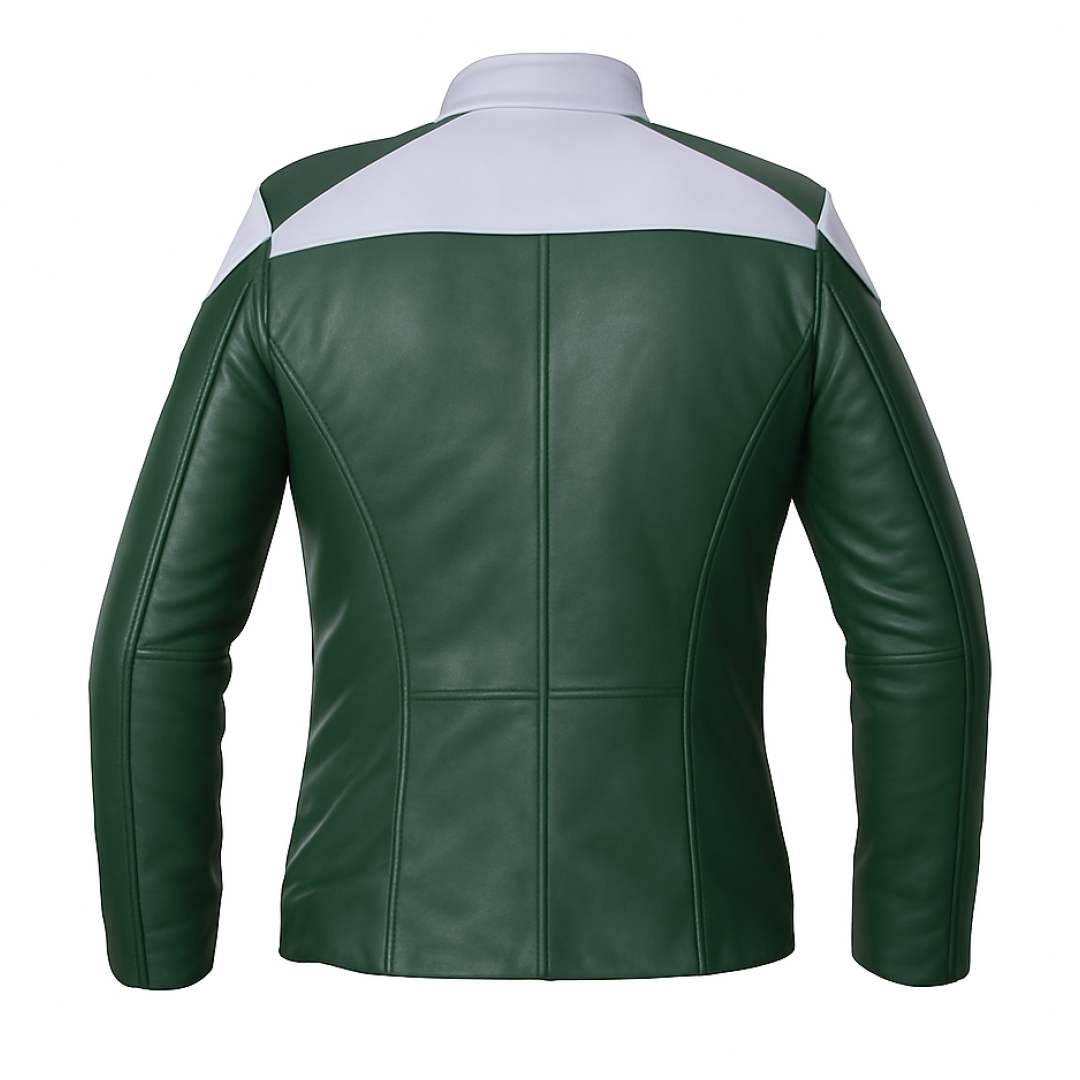 Buy Green Leather Biker Jacket – Premium Unisex Motorcycle Jacket