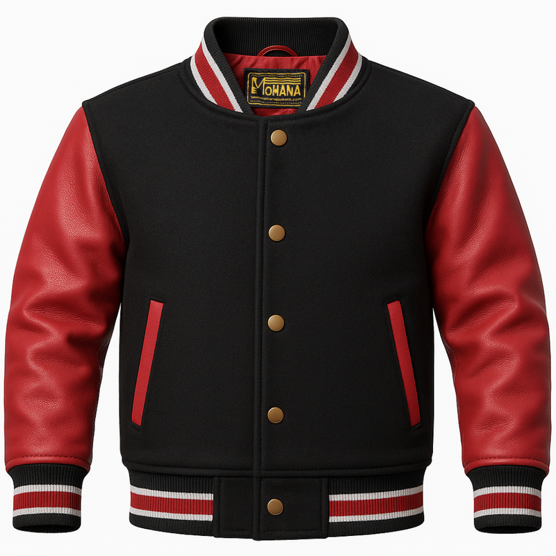 Buy Letterman Leather Red Jacket – Premium Unisex Varsity Outerwear
