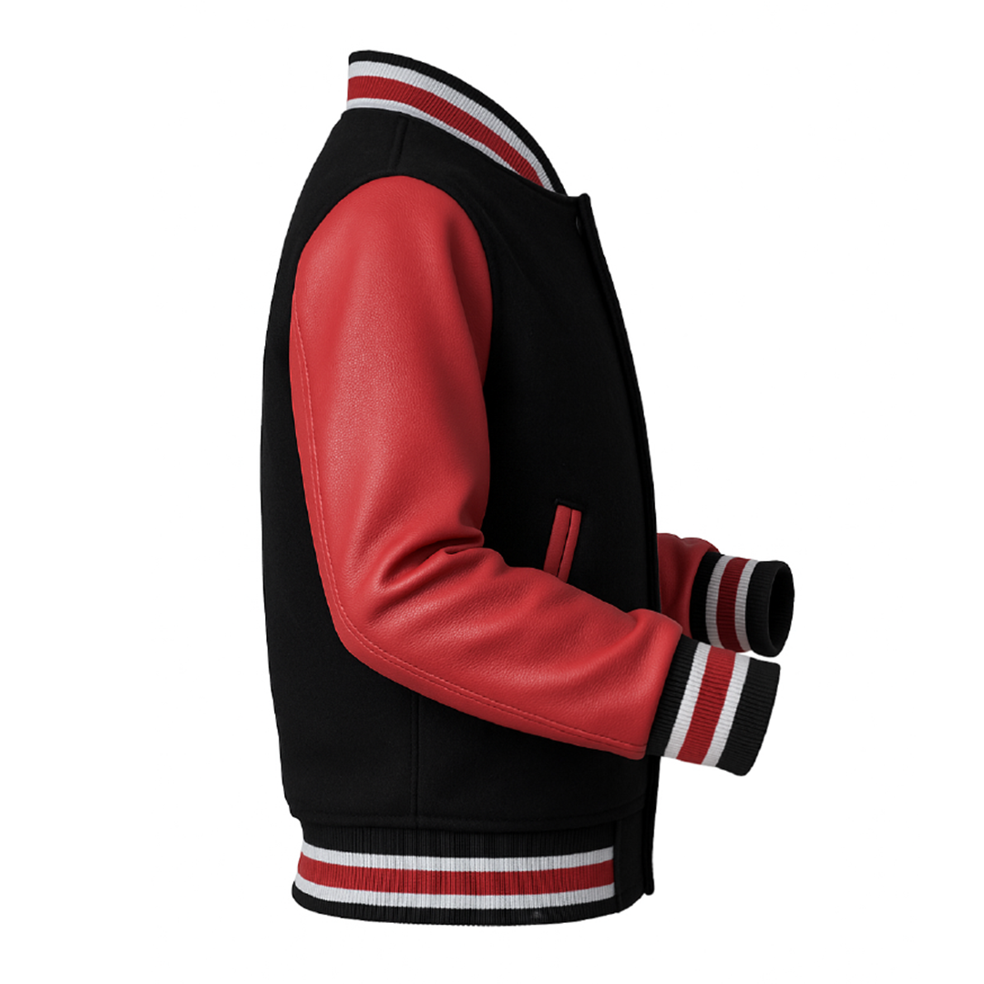 Buy Letterman Leather Red Jacket – Premium Unisex Varsity Outerwear