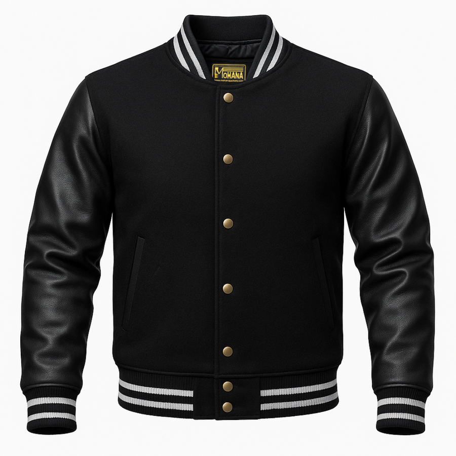 Buy Black Varsity Letterman Jacket – Premium Unisex Leather Outerwear