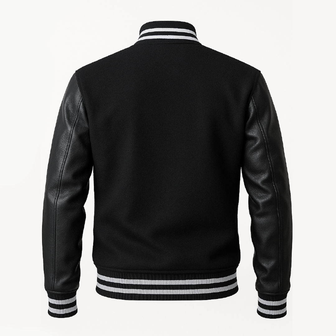 Buy Black Varsity Letterman Jacket – Premium Unisex Leather Outerwear