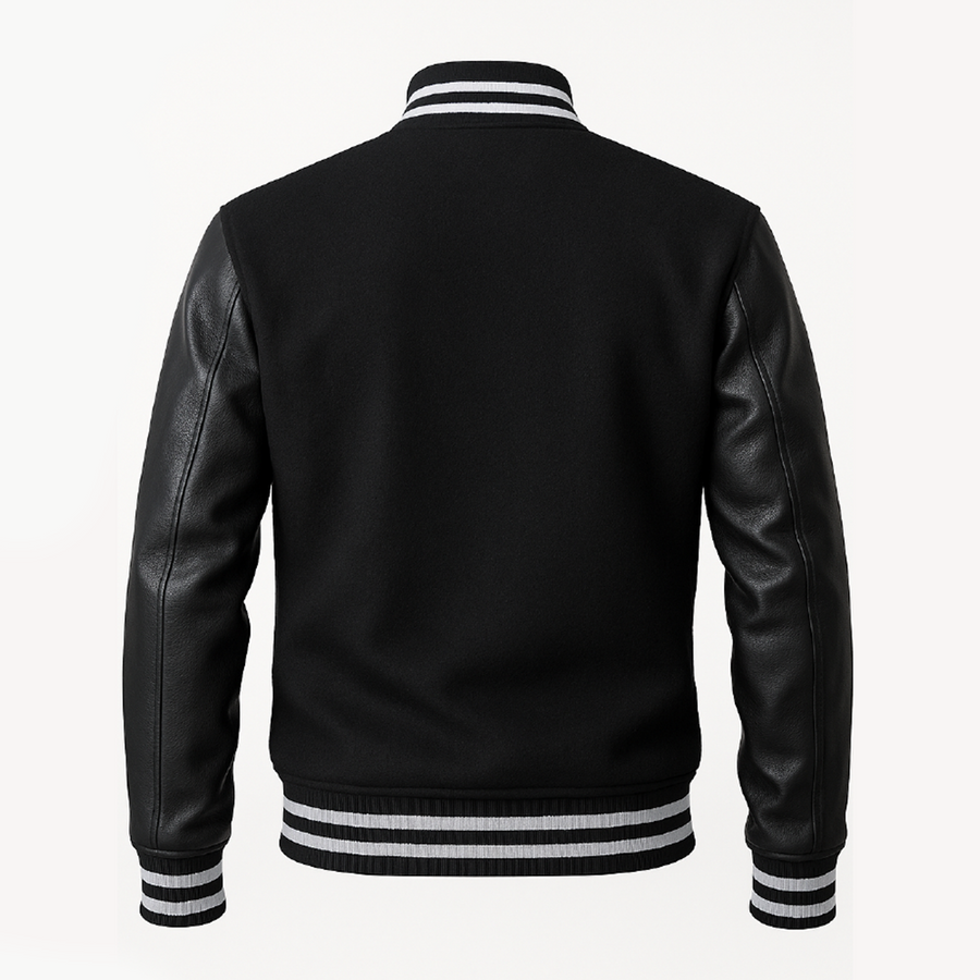 Buy Black Varsity Letterman Jacket – Premium Unisex Leather Outerwear