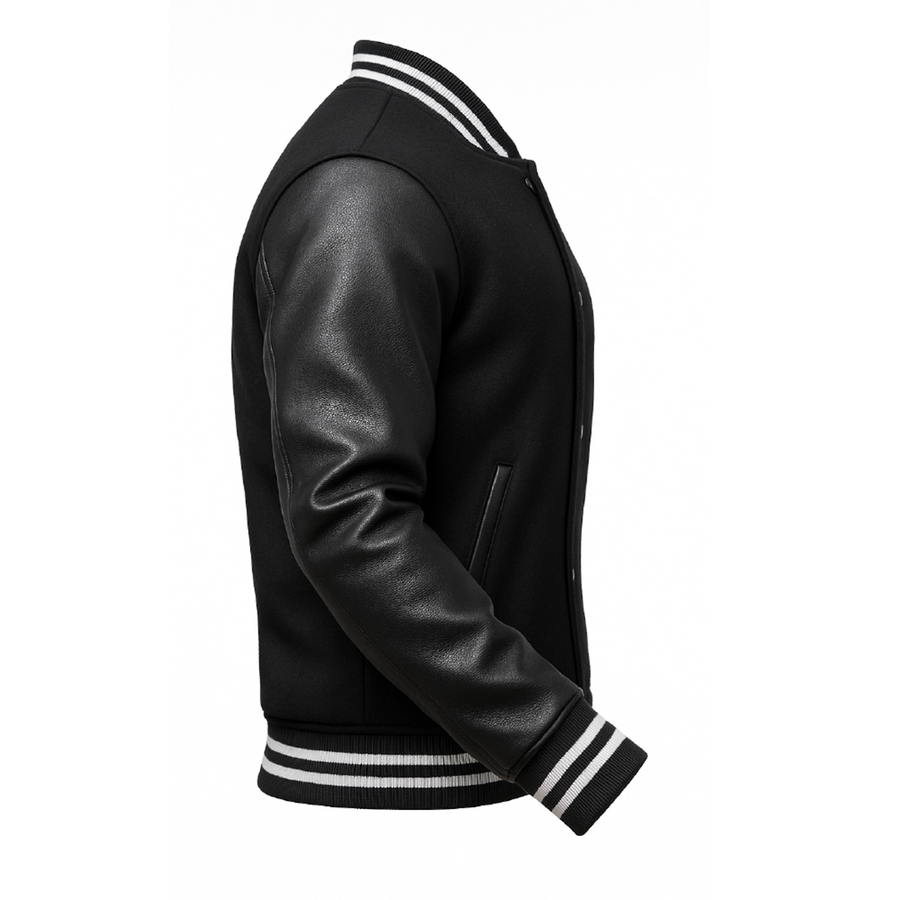 Buy Black Varsity Letterman Jacket – Premium Unisex Leather Outerwear