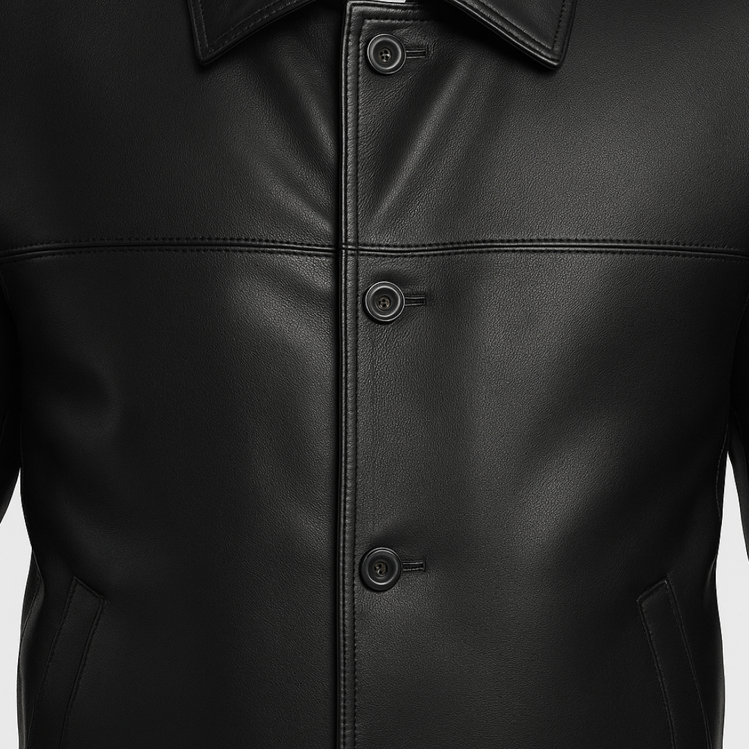 Buy Men’s Leather Black Jacket – Premium Classic Outerwear