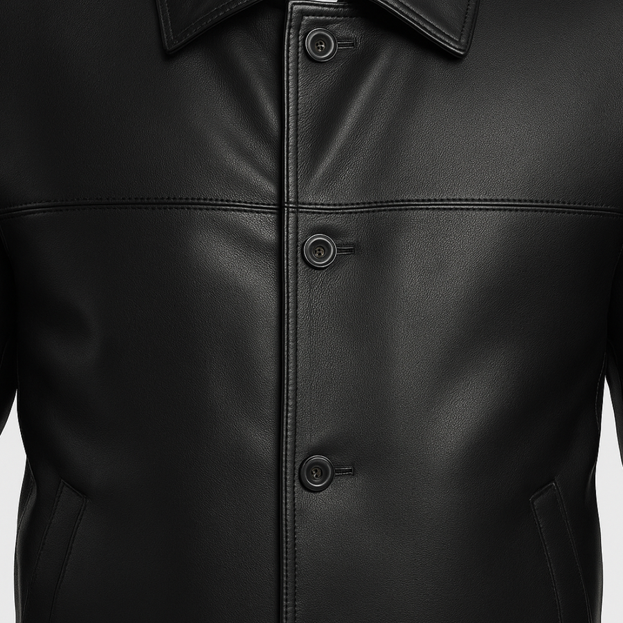 Buy Men’s Leather Black Jacket – Premium Classic Outerwear