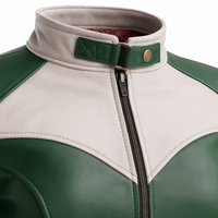 Buy Green Leather Biker Jacket – Premium Unisex Motorcycle Jacket