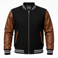 Buy Baseball Varsity Jacket with Brown Leather Sleeves – Premium Unisex Outerwear