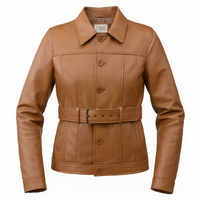 Buy Women’s Brown Leather Trench Coat – Classic Longline Design