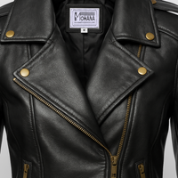 Women's Black Leather Biker Jacket – Genuine Leather | Mohana Jackets