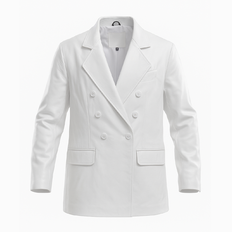Buy Women Casual Double Breasted Blazer – Slim Fit White Suit Coat