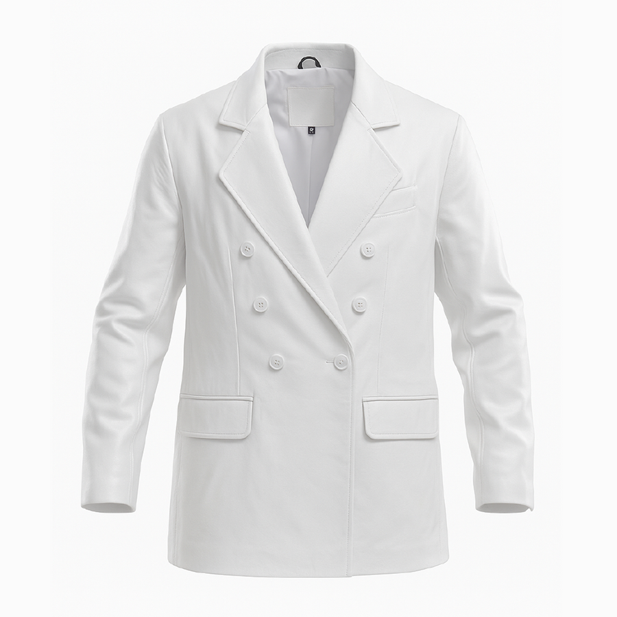 Buy Women Casual Double Breasted Blazer – Slim Fit White Suit Coat