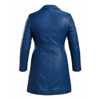 Buy Blue Trench Real Leather Coat for Women – Genuine Leather Long Trench