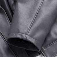 Men’s Grey Distressed Biker Leather Jacket