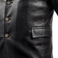 Men’s Black Leather Blazer Jacket